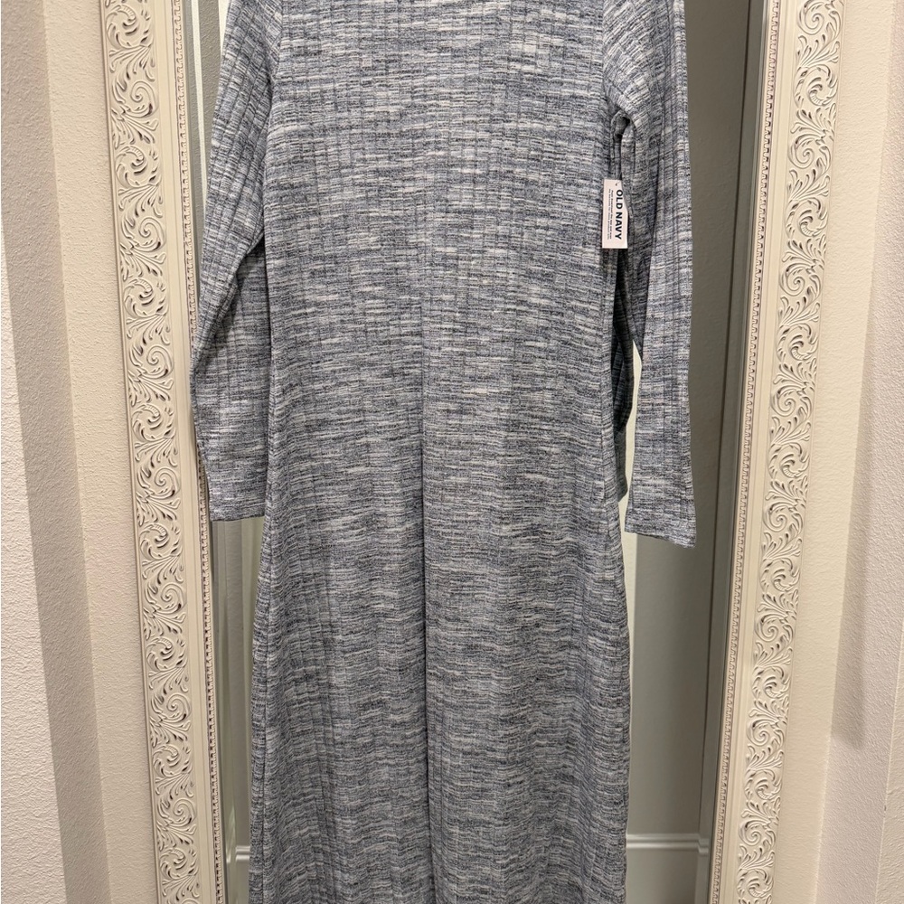 Old Navy Heathered Gray-Blue Knit Maxi Dress